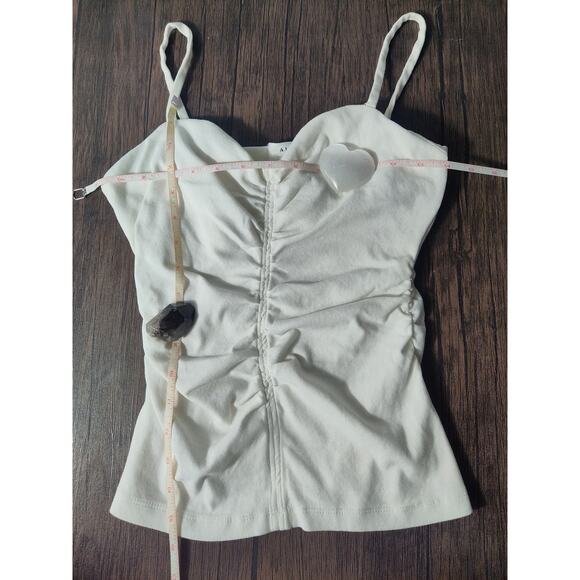 A.L.C. Cami Tank Top White Ruched Center Seam Built in Bra Support Large - Picture 7 of 7